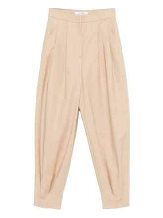 Max Mara pleated balloon trousers - women - Cotton/Elastane - 36 - Neutrals
