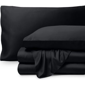 Bare Home Cooling Rayon Sheet Set - Split Head King in Black at Nordstrom