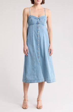 Lush Button Front Denim Midi Dress at Nordstrom Rack, Size X-Small