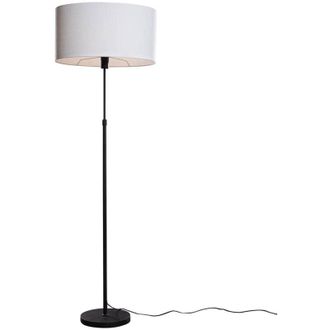 QAZQA Floor Lamp Black with Oval Linen Shade White 50cm - Parte