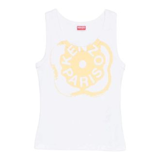 Kenzo Sleeveless Tops, female, White, Size: XS Boke Flower 2.0 Rib Tank Top