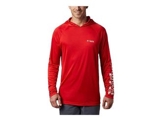 Columbia Terminal Tackletm Hoodie Mens Sweatshirt Red Spark/White Logo : SM, Polyester