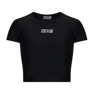 Versace Jeans Couture T-Shirts, female, Black, Size: XS Fitted Top