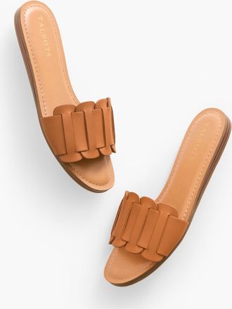 Talbots Kaia Vachetta Demi Wedge Slides - Havana Tan - 10 1/2 M Talbots