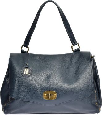 Anna Luchini Blauw Rundleer Tas