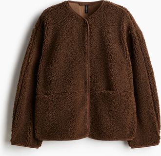 H&M Jacke aus Teddyfleece - Brown