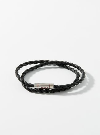 HUGO BOSS Mens Double-wrap leather bracelet