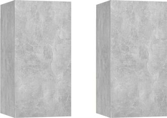 vidaXL Muebles Para Tv 2 Uds Contrachapada Gris Hormig&oacute;n 30,5x30x60 Cm Vidaxl