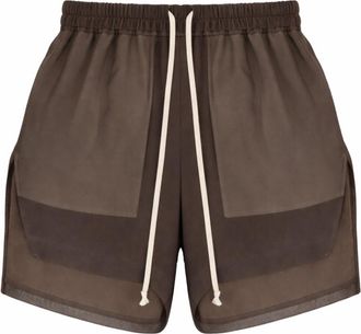 Rick Owens Brown Silk Solid Shorts