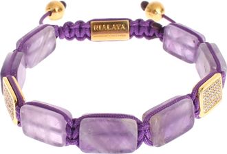 Nialaya CZ Amethyst 18K gold 925 Womens Bracelet