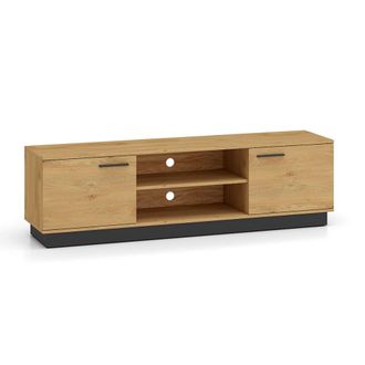 Petits Meubles Mueble TV 2 puertas 1 estratificado marr&oacute;n Negro