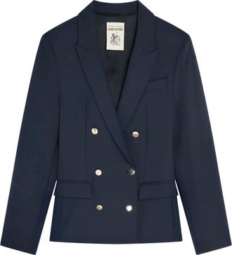 Semicouture double-breasted blazer - women - Polyester/Elastane/Wool - 44 - Blue