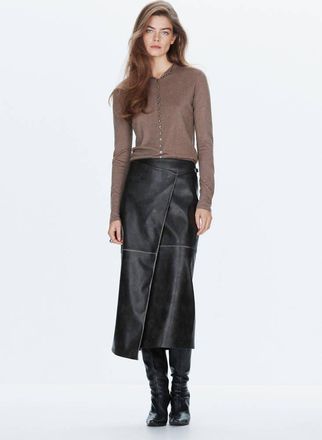 Mango Gonna similpelle incrociata nero - Donna - 36 - MANGO