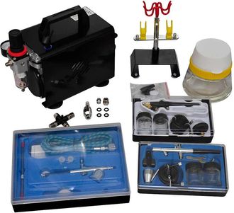 vidaXL Compresor De Aer&oacute;grafo Con 3 Pistolas Vidaxl