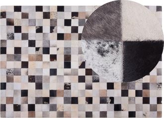 Beliani Beliani - Alfombra De Piel De Vacuno Multicolor 160 X 230 Cm Rectangular Patchwork Hecha A Mano Rize