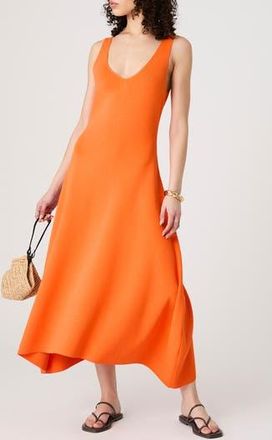 French Connection Knit Fit & Flare Midi Dress in Miami Orange at Nordstrom Rack, Size Medium