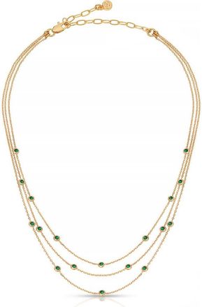 Ettika Crystal Station Layered Necklace in Green at Nordstrom