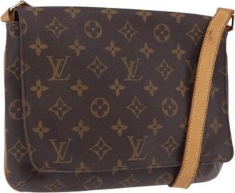 Louis Vuitton Musette Tango Monogram Canvas Brown Canvas Handbag (Pre-Owned)
