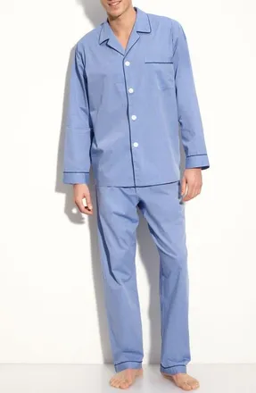 Majestic International Woven Cotton Pajamas in Blue at Nordstrom, Size X-Large