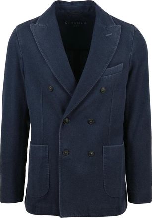 Circolo 1901 Double-Breasted Jacket With Wide Lapels In Deep Midnight Blue