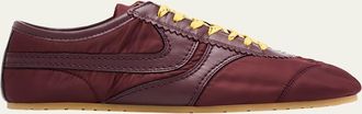 Dries Van Noten Mens Leather-Trimmed Nylon Low-Top Sneakers