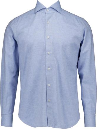 Xacus Washed Shirt - Heren - Casual Overhemden - Blauw - M - Katoen - Overhemden