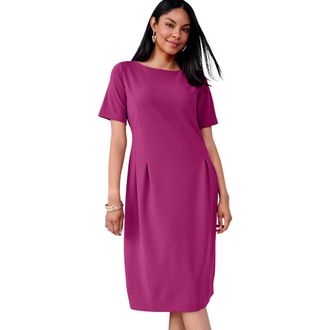 Jessica London Crepe Fit And Flare Dress in Raspberry at Nordstrom, Size 26