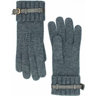 Portolano gloves with nappa belt in H Charcoal/teak at Nordstrom