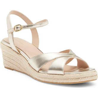 Stuart Weitzman Miami Espadrille Wedge Sandal in Platino at Nordstrom Rack, Size 7.5