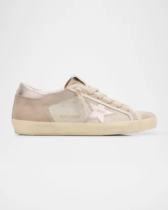 Golden Goose Super-Star Mixed Leather Low-Top Sneakers