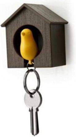 Vosarea Birdhouse Key Ring Key Holder for Home Sparrow Keychain Birdhouse Keychain for Car for Garden Bird Nesting Box