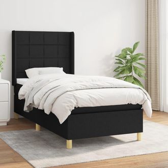 vidaXL Vidaxl - Cama Box Spring Con Colch&oacute;n Tela Negro 100x200 Cm