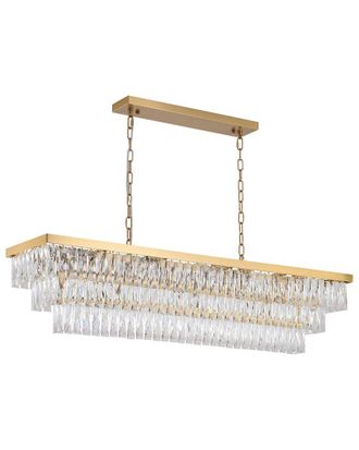 Bethel International 48In Metal Chandelier With Crystals