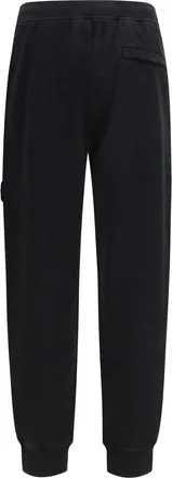 Stone Island Logo Patch Cotton Sweatpants - Black