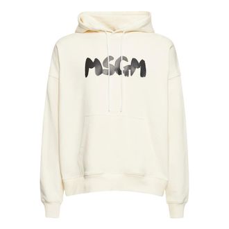 Msgm Hoodies, female, White, Size: M Felpa