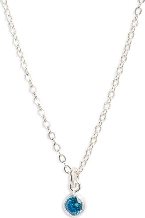 Set & Stones Birthstone Charm Pendant Necklace in Silver /December at Nordstrom