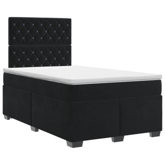 vidaXL Letto Box Spring Con Materasso Nero 120 X 190 Cm Velluto Vidaxl