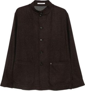 Tagliatore Klein Brown Wool Jacket With Pockets