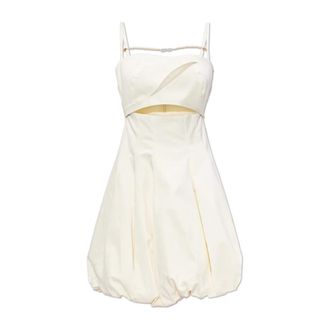 Versace Jeans Couture Party Dresses, female, Beige, Size: 2XS Short Dress with Decorative Slits