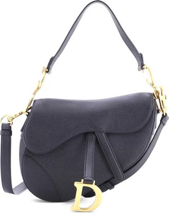 Dior Saddle Handbag with Strap Leather Medium shoulder bag - Zwart