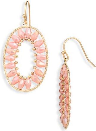 Cara Beaded Oval Drop Earrings in Pink at Nordstrom Rack