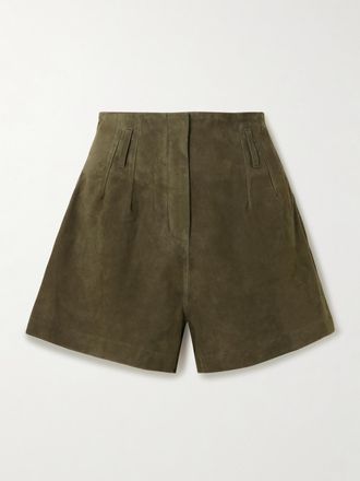 Frankie Shop Shorts In Camoscio Lise - Verde
