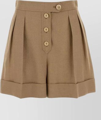 Valentino Garavani viscose blend tailored shorts pleats buttons