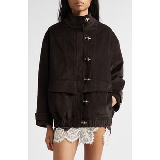 Siedres Polca Stretch Corduroy Jacket in Dark Brown at Nordstrom, Size 6 Us