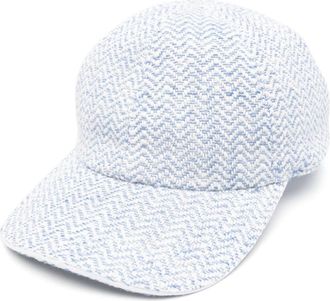 Eleventy Interlock-Weave Baseball Cap - Dames - Petten - Blauw - S - Katoen - Accessoires