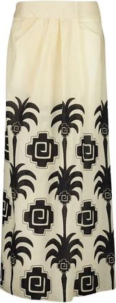 Johanna Ortiz Natures Patterns Midi Rok - Dames - Maxi Rokken - Beige - 2XS - Katoen - Rokken