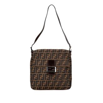 Fendi Pre-owned Shoulder Bags, female, Brown, Size: ONE SIZE Pre-owned Zucca Canvas Shoulder Bag