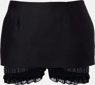 Magda Butrym Gonna pantalone in lana e seta con volant