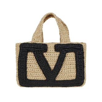 Valentino Garavani Small Tote Viva Superstar Crochet Rafia