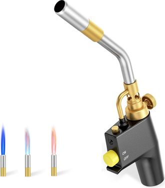OEM Soplete De Propano, Soplete De Gas Autoencendido, Soplete De Soldadura Con Llama Ajustable, Soplete De Gas Propano Para Fontaner&iacute;a, Soldadura Y Soldad